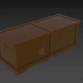 Wood Chest Box With Pallet Finished 3d model