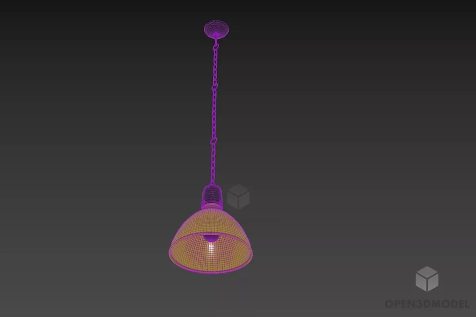 Metal Lamp Aluminum Shade 3d model 2