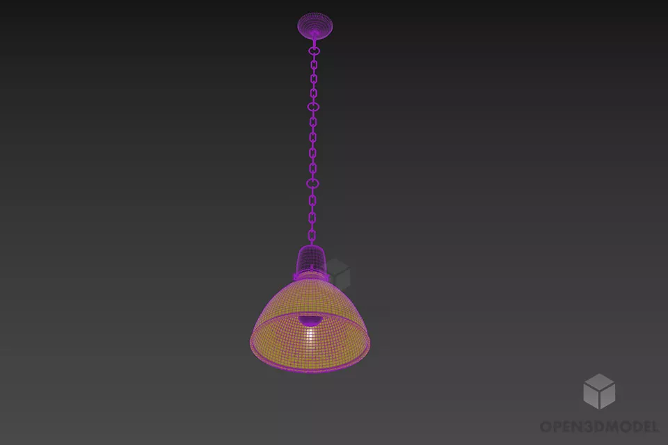 Metal Lamp Aluminum Shade 3d model 3