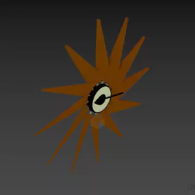 Round Clock Sun Shape, Creative Clock 3d model