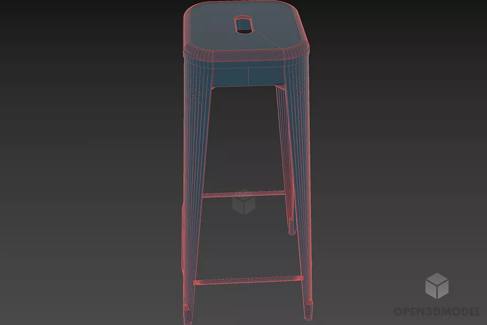 Bar Chair Metal 3d model 3