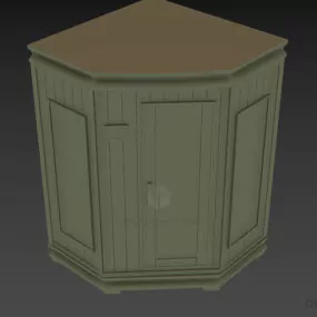 Corner Wooden Sauna Bathroom 3d model
