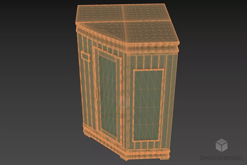 Corner Wooden Sauna Bathroom 3d model 3
