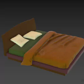Hotel Double Bed Toma 3d model