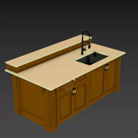 Hotel Washbasin With Sink And Cabinet 3d model
