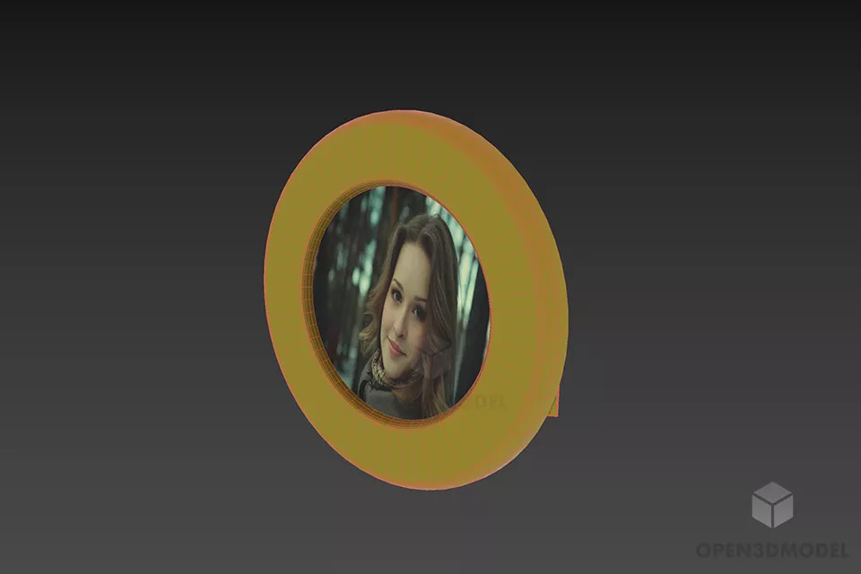 Circle Frame, Photo Frame 3d model 2