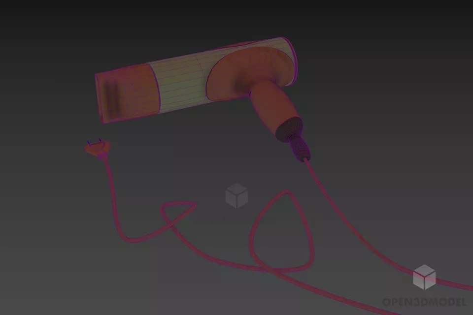 Wire Hairdryer 3d model 2