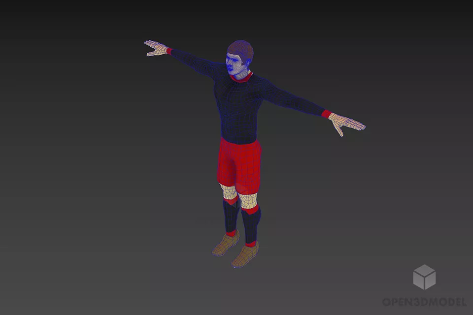 Messi Footballer 3d model 2