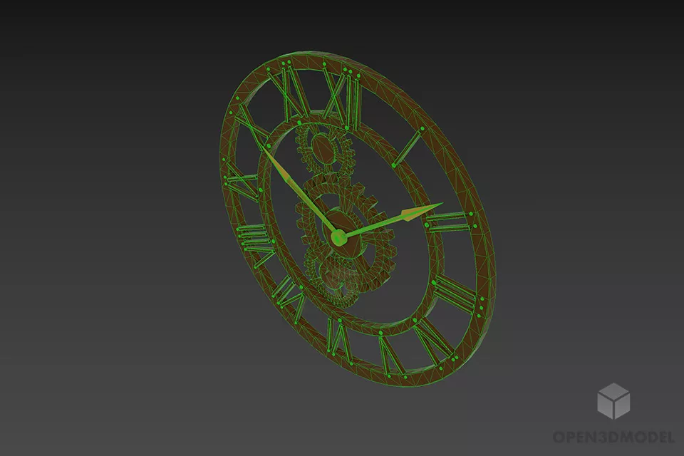 Round Clock Gear Shape 3d model 2