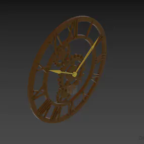Round Clock Gear Shape 3d model