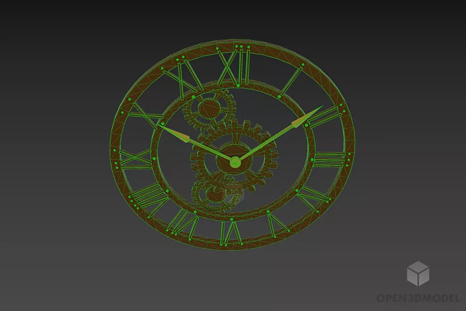 Round Clock Gear Shape 3d model 3
