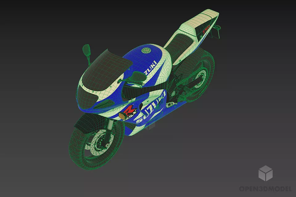Sport Motorcycle Suzuki Gsx 3d model 2