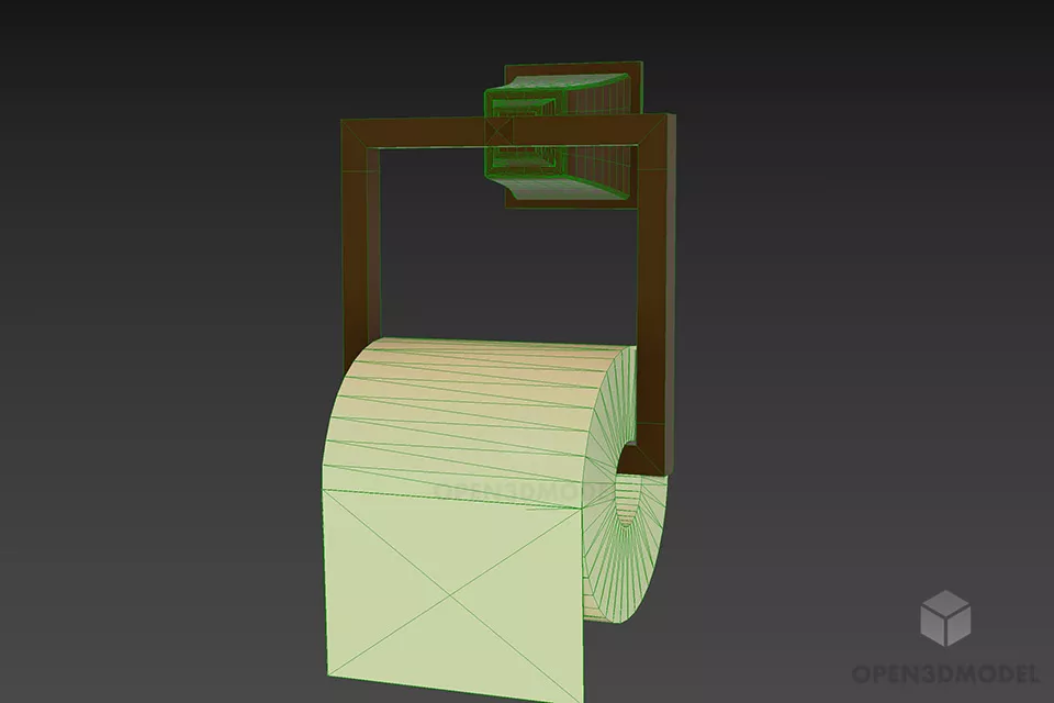 Toilet Holder Paper 3d model 2