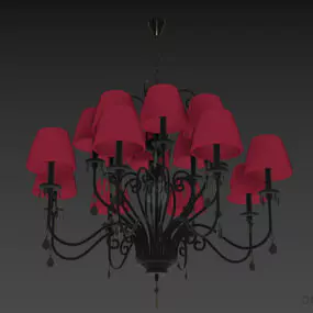 Amtique Chandelier Lamp Paralume 3d model