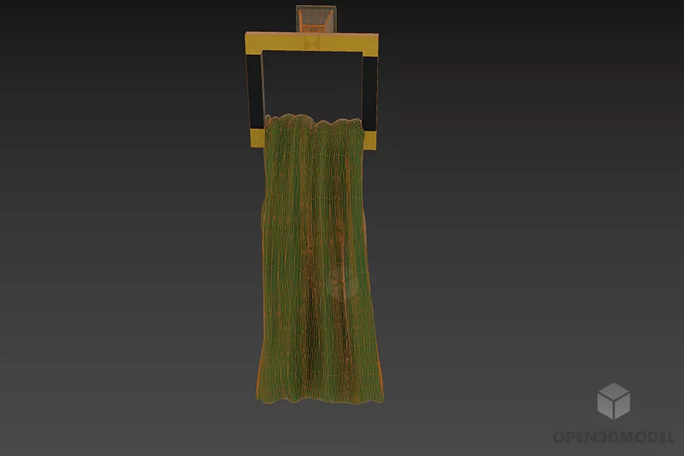Stainless Steel Holder With Towel 3d model 3
