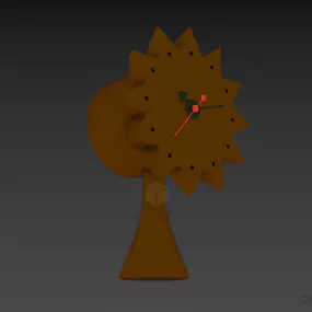 Table Clock Sunflower Shape 3d model
