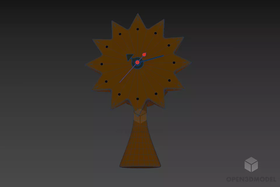 Table Clock Sunflower Shape 3d model 3
