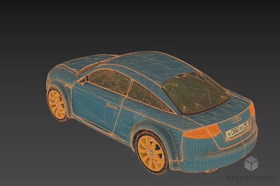 Audi Car Nuvolari, Sports Car 3d model 2