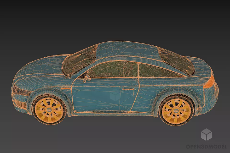 Audi Car Nuvolari, Sports Car 3d model 3