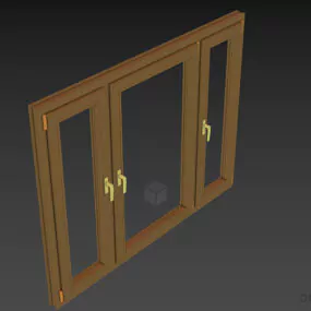 Aluminum Window Frame With Handles 3d model