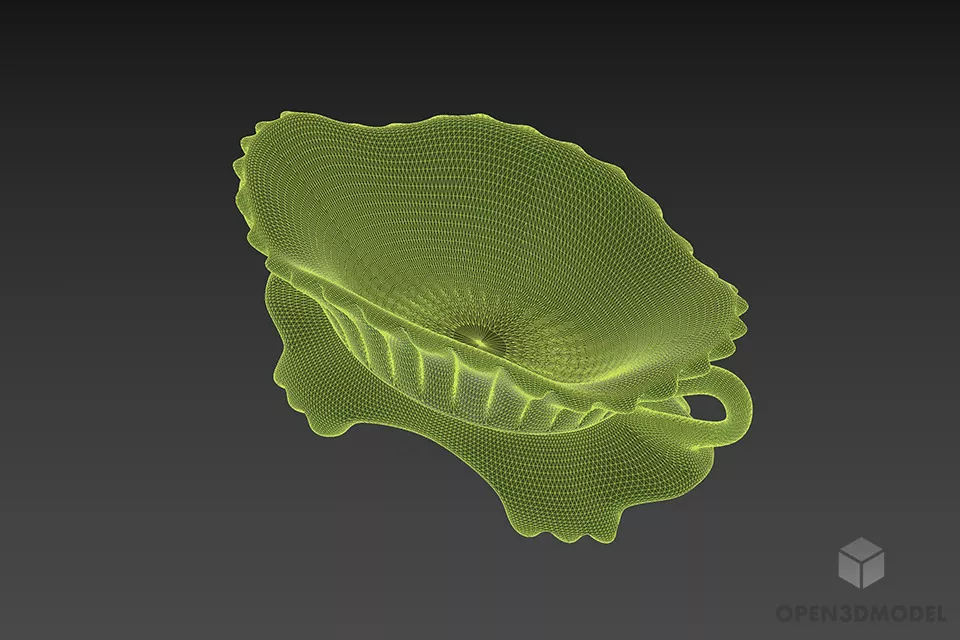 Glass Vase Shell Shape 3d model 3