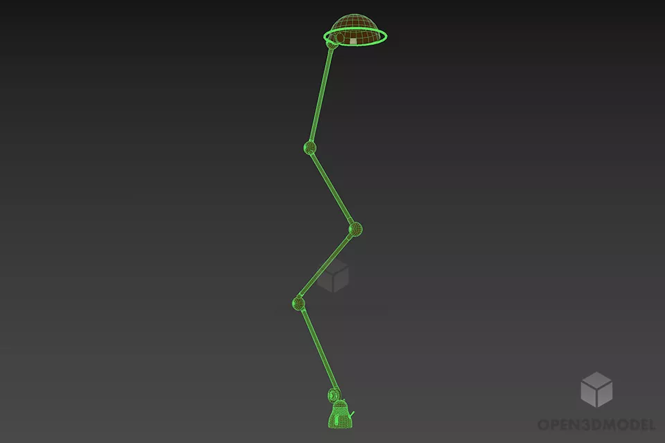 Bronze Lamp Desk Foldable 3d model 3
