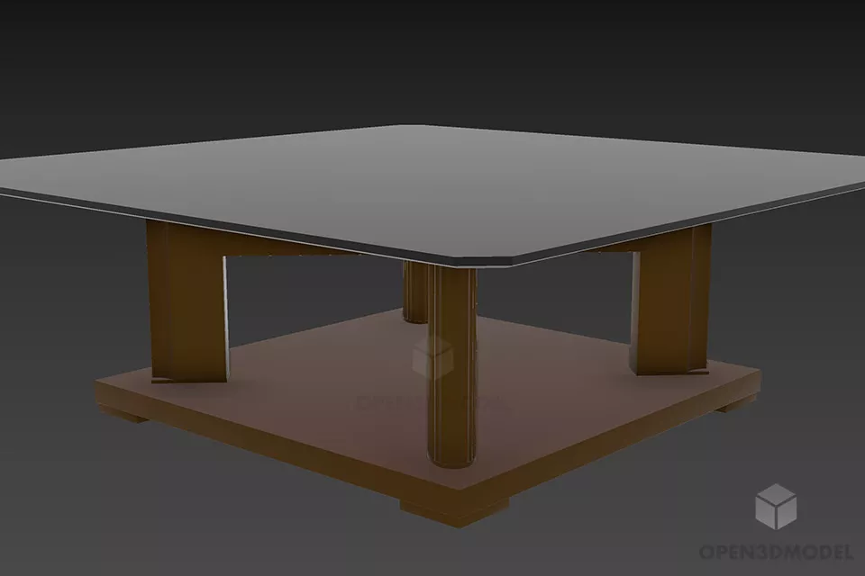 Rectangular Table, Coffee Table 3d model