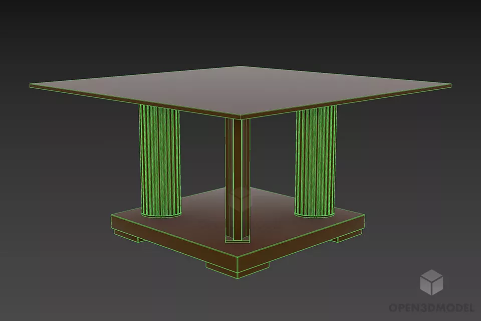 High Glass Table With X Leg 3d model 2