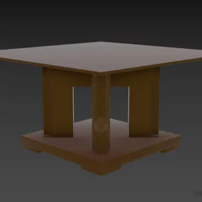 High Glass Table With X Leg 3d model