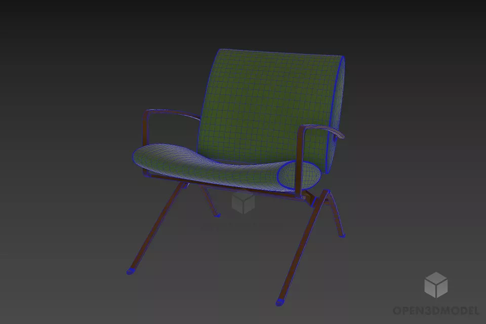 Modernism Office Armchair Hitech 3d model 2