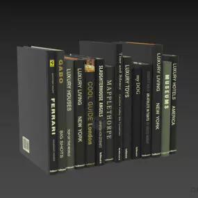 Books Stack Dark Label 3d model