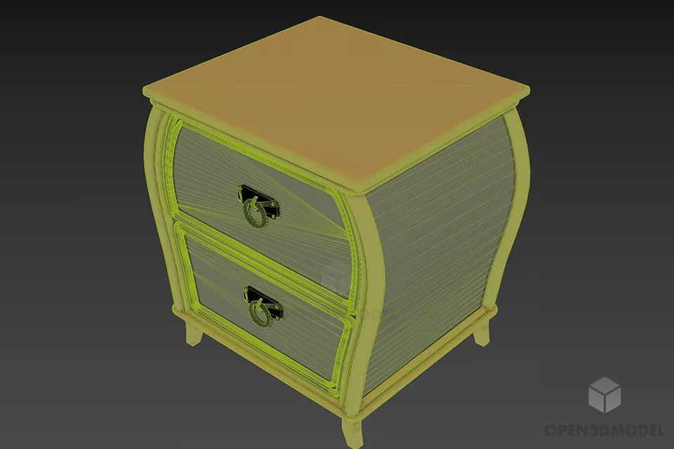 Nightstand Boutique Wooden Material 3d model 2