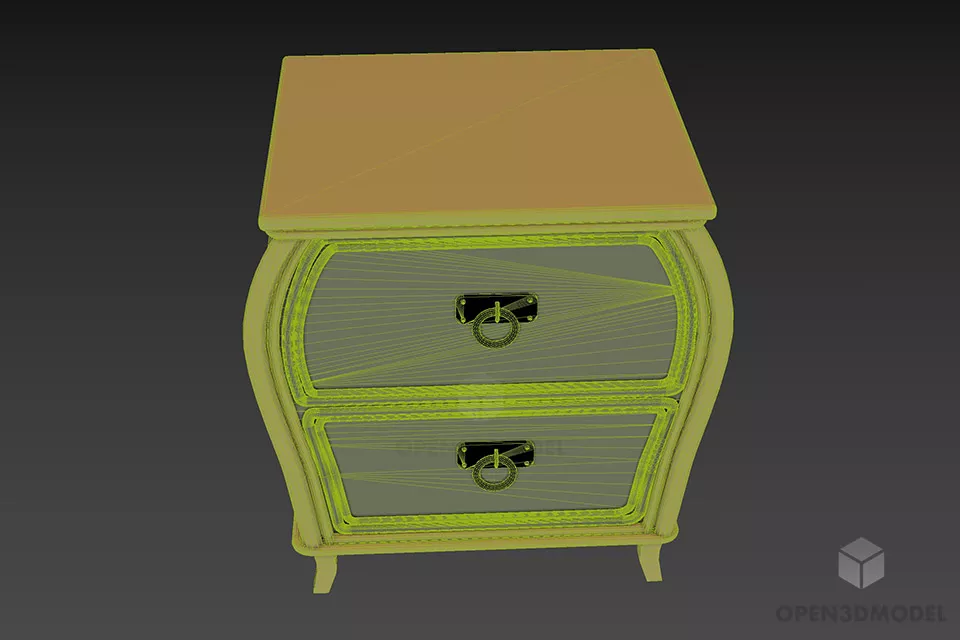 Nightstand Boutique Wooden Material 3d model 3