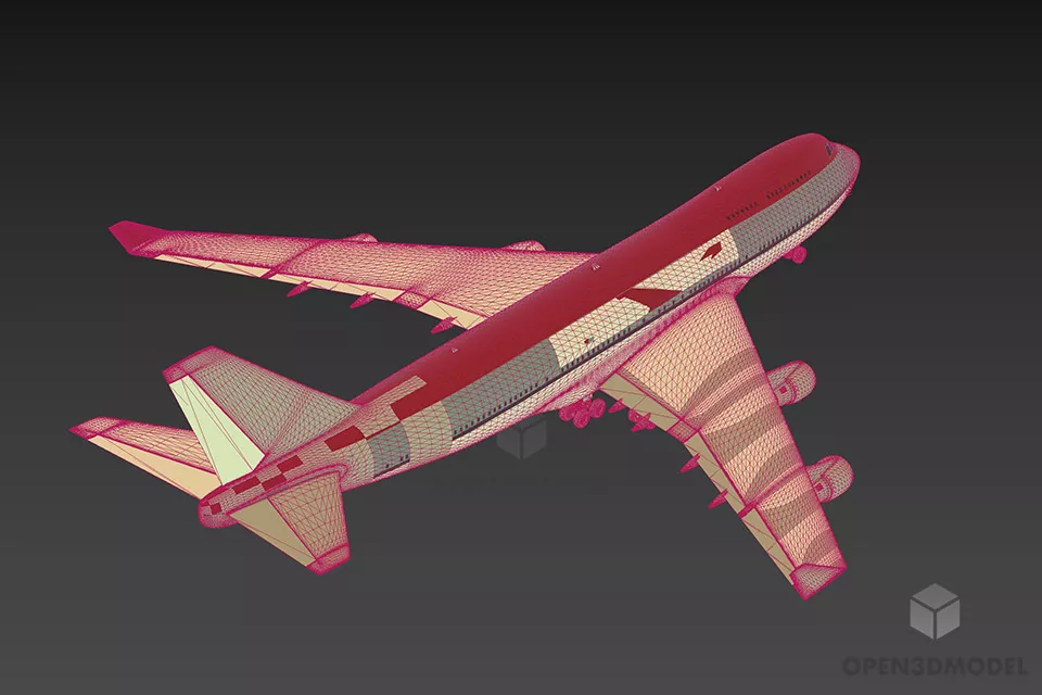 Us Passenger Airplane 3d model 2