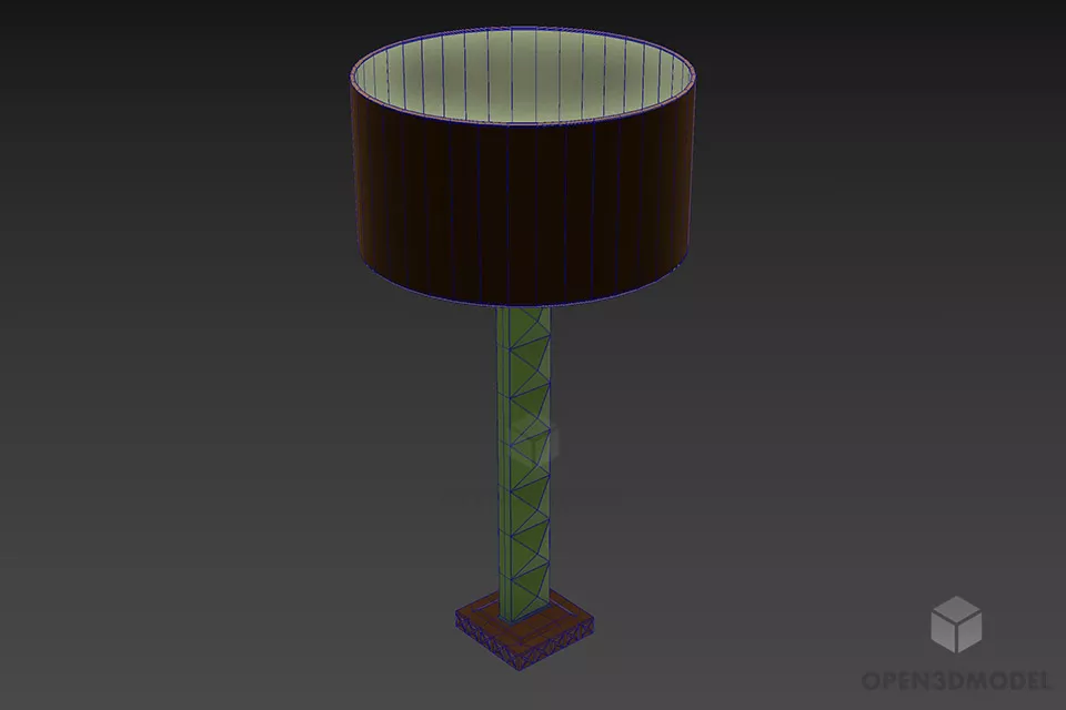 Torchere Floor Lamp With Glass Stand 3d model 3