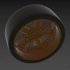 Wheel Car Black Tire 3d model