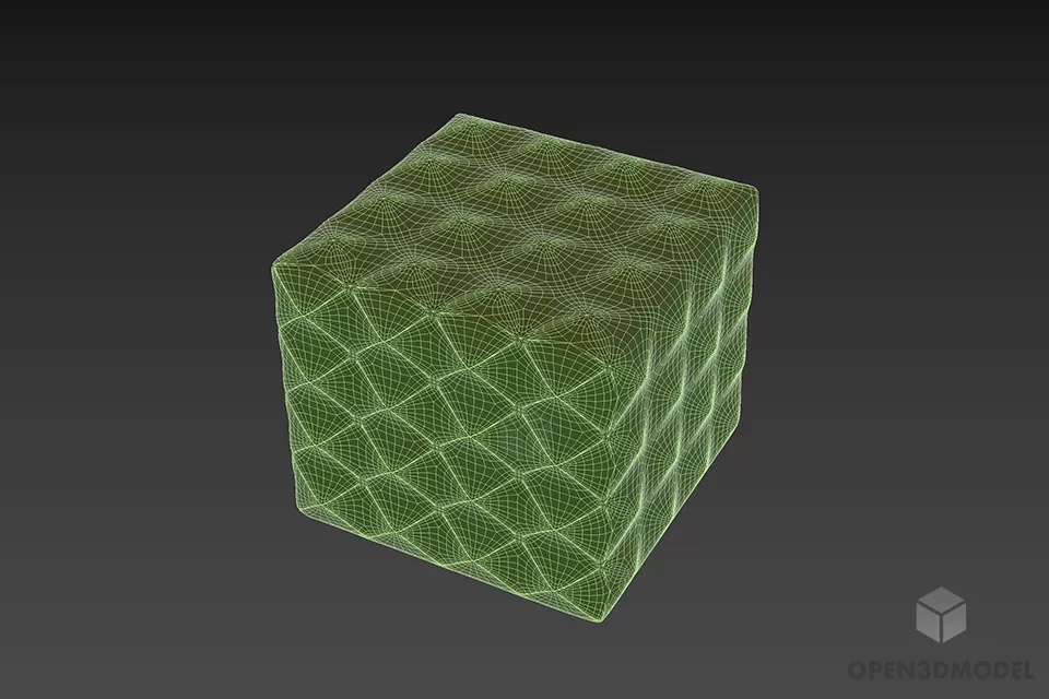 Textile Fabric Seat Cubic 3d model 2