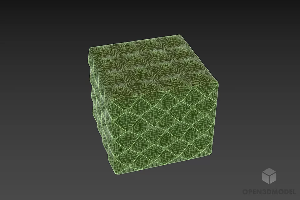 Textile Fabric Seat Cubic 3d model 3