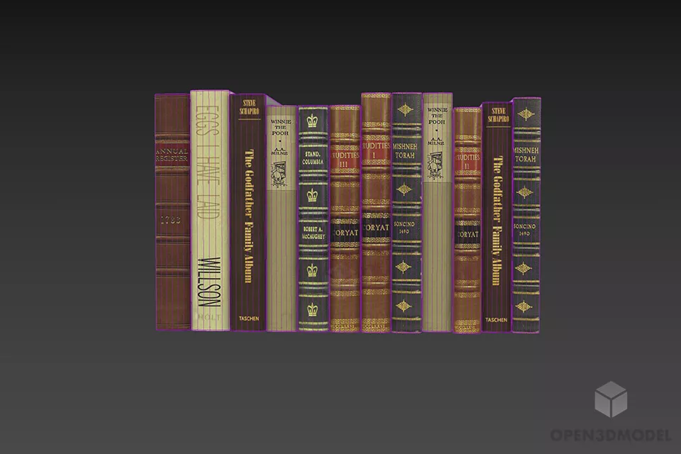 Old Books Stack 3d model 3