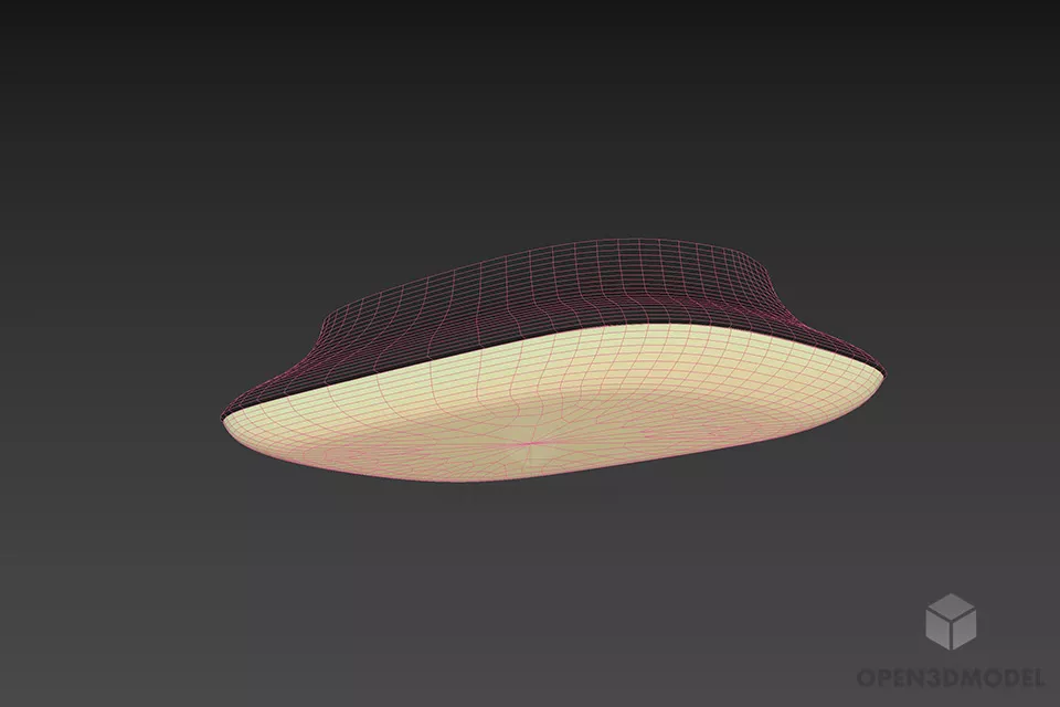 Ceiling Lamp Flat Bowl Shade 3d model 2
