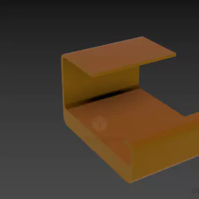Glass Coffee Table C Shape 3d model