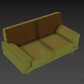 Textile Sofa Two Seats 3d model