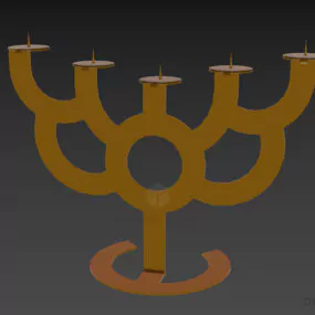 Candlestick With Decoration Stand, Cup Shape 3d model