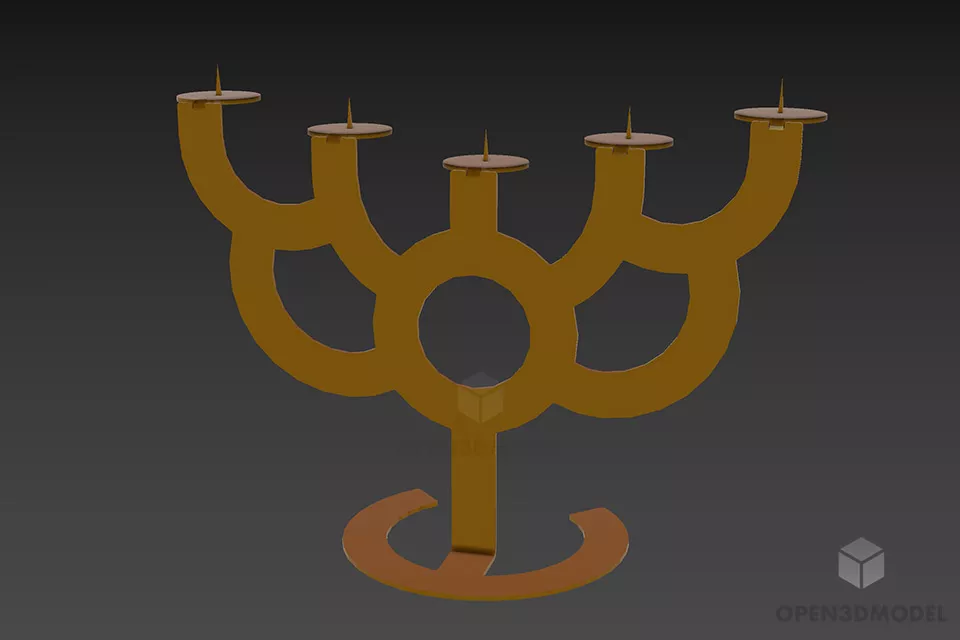 Brass Lamp With Rectangle Shade 3d model