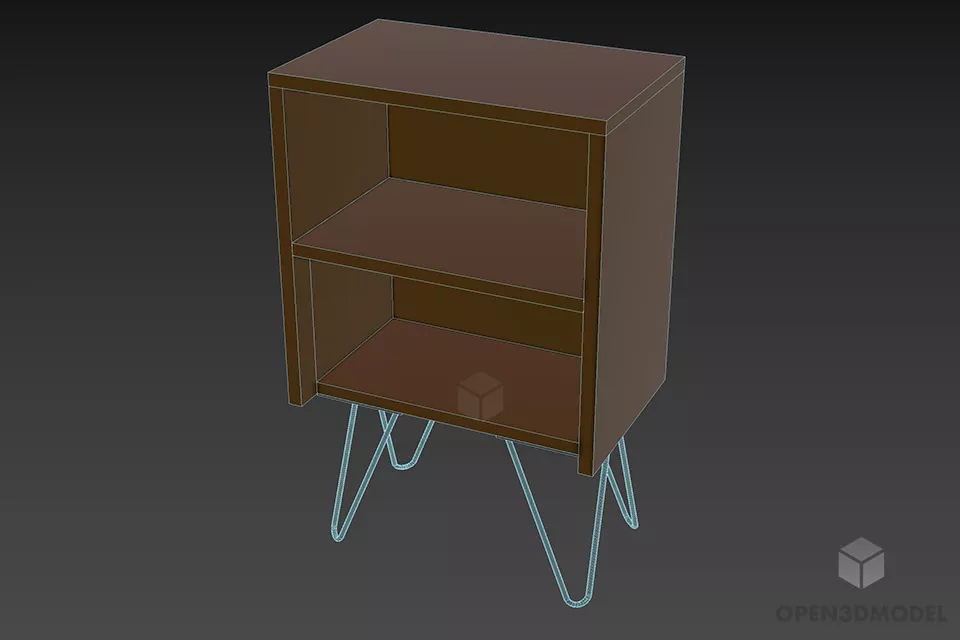 Modernism Rack Cabinet With Steel Stand 3d model 3