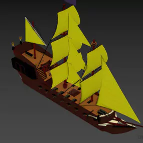 European Sailing Ship 18th Century 3d model