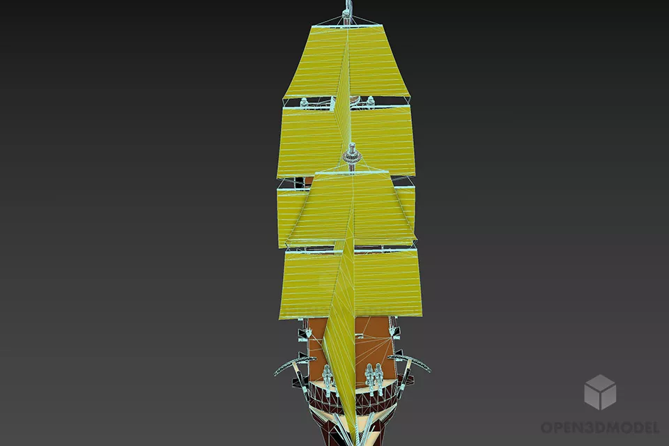 European Sailing Ship 18th Century 3d model 3