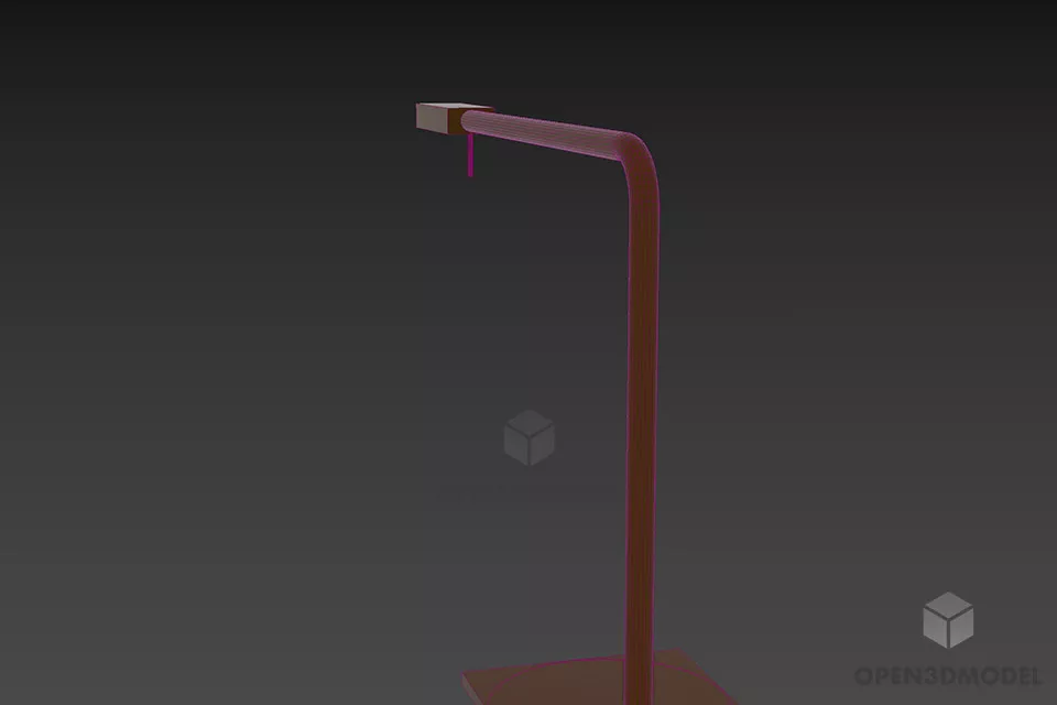 Lamp Desk With Square Stand 3d model 2