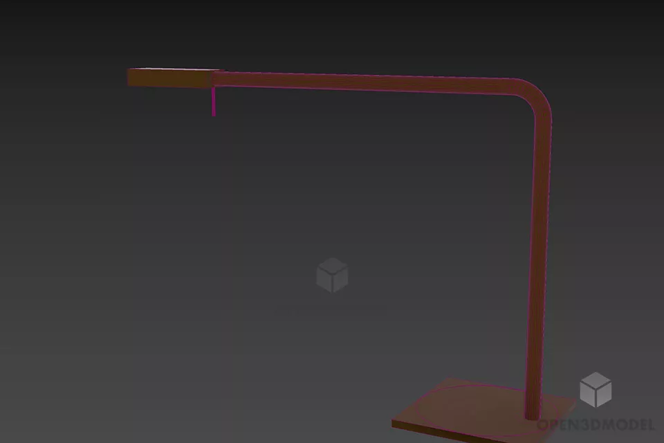 Lamp Desk With Square Stand 3d model 3