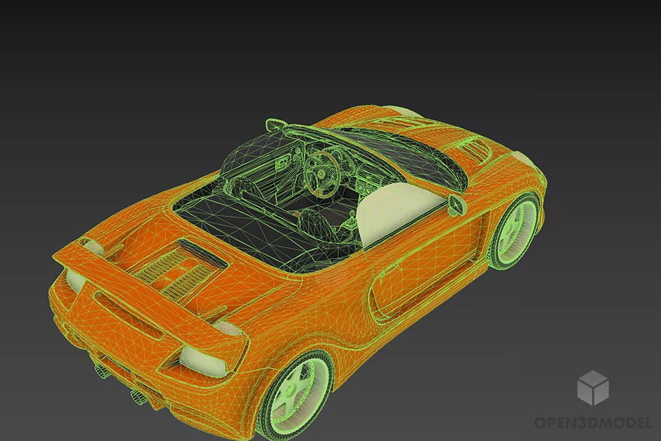 Convertible Car Toyota Mrs 3d model 2